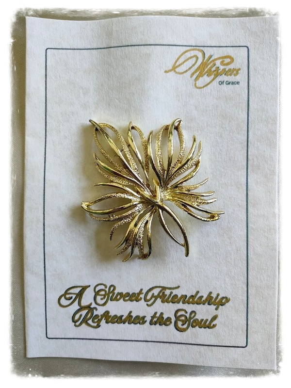 Textured Gold Leaf Brooch — Proverbs 27:9