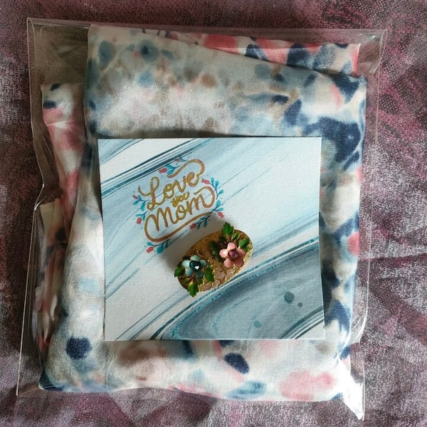 Love you Mum - gift set - vintage brooch and scarf