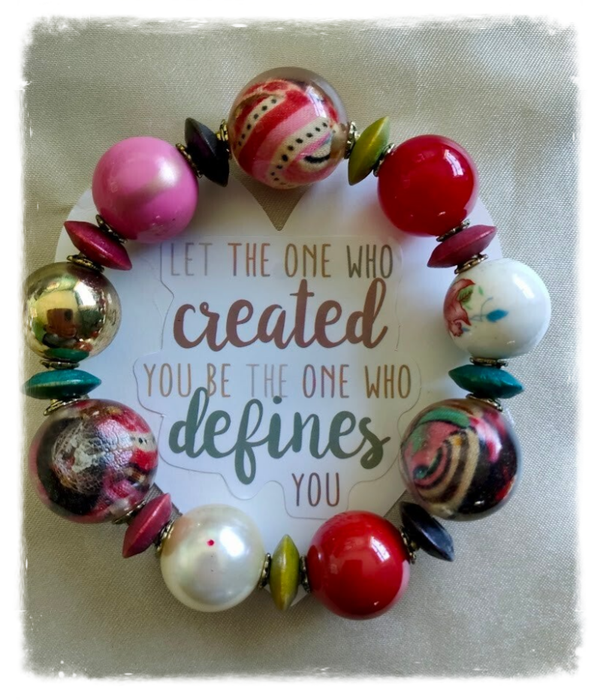 Let the One Who Created You Define You — Handmade Beaded Bracelet