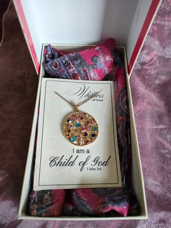 I am a Child of God - necklace and scarf gift set