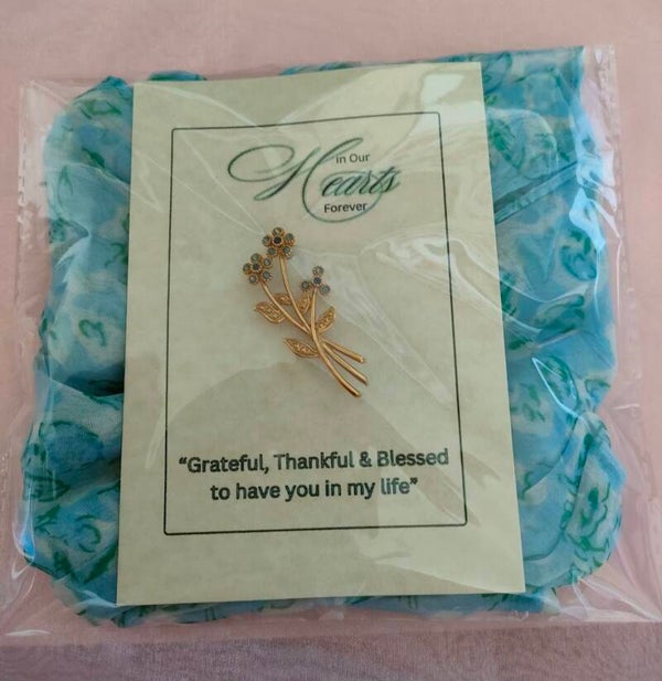 Thank You Gift Set - Vintage Brooch and scarf