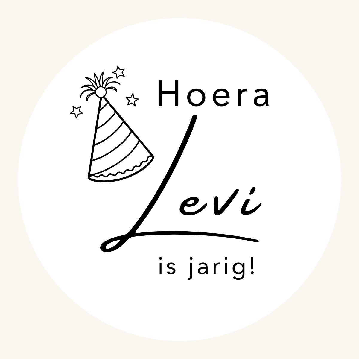 Gepersonaliseerde stickers per stuk - Feestmuts