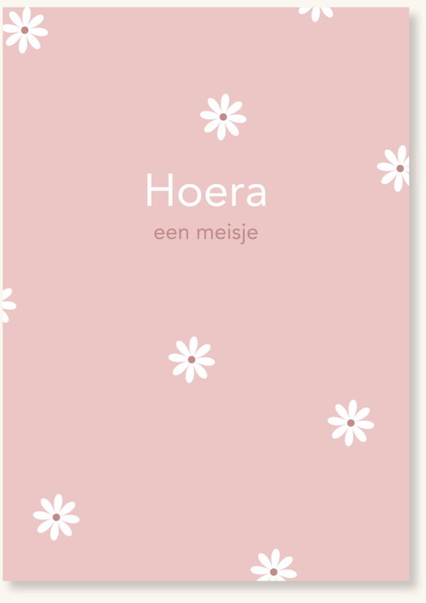 Geboorte - Meisje witte bloemetjes