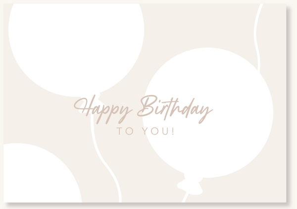 Verjaardag - Happy Birthday beige ballon