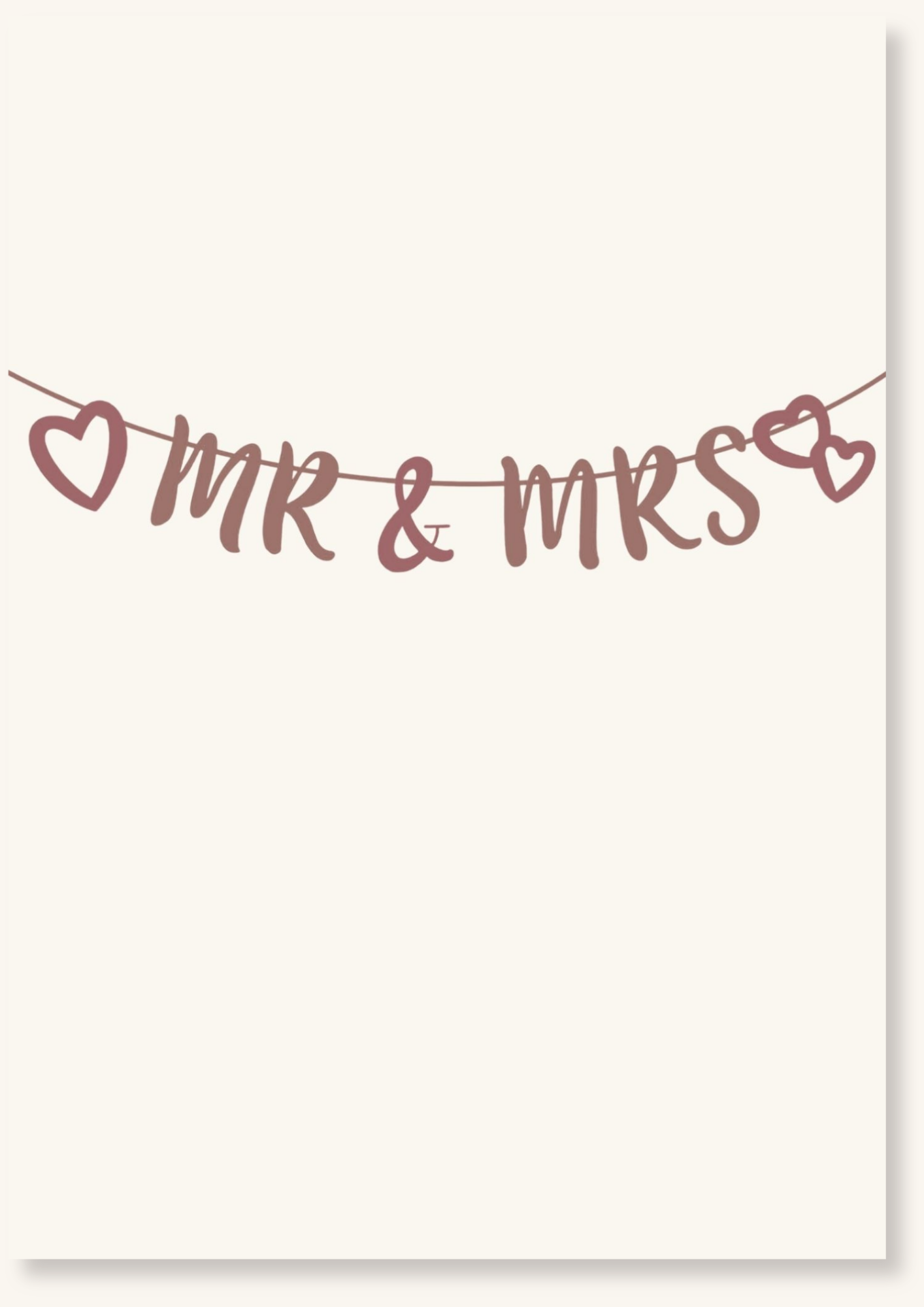 Huwelijk - Mr & Mrs hartjes slinger beige