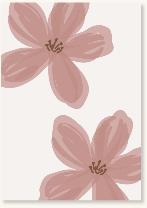 Blanco - Twee bruine bloemen