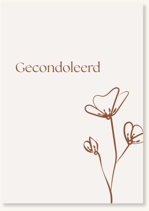 Gecondoleerd - Bruine bloem