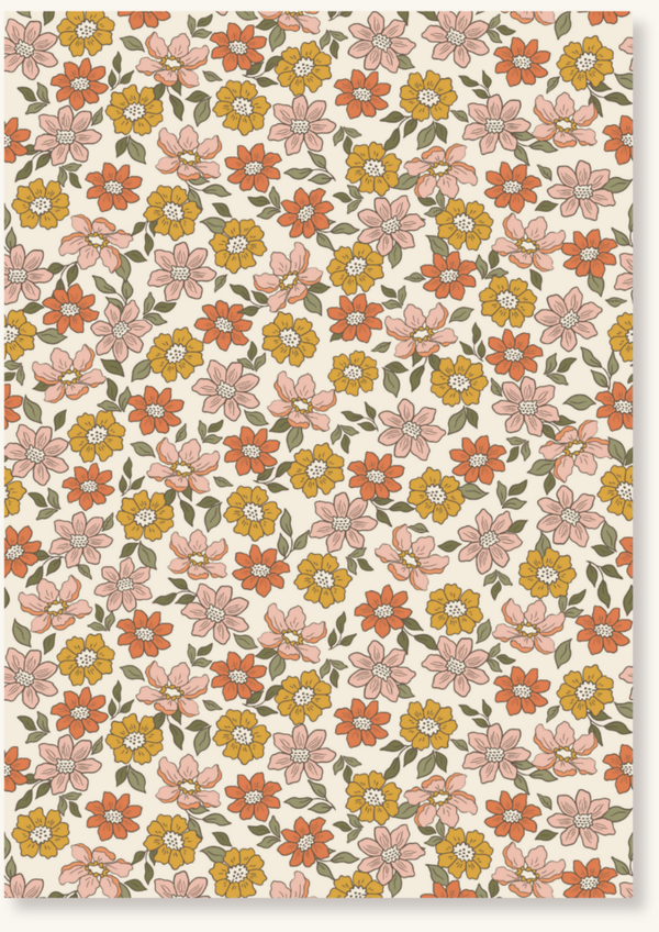 Blanco - Retro bloemen oranje