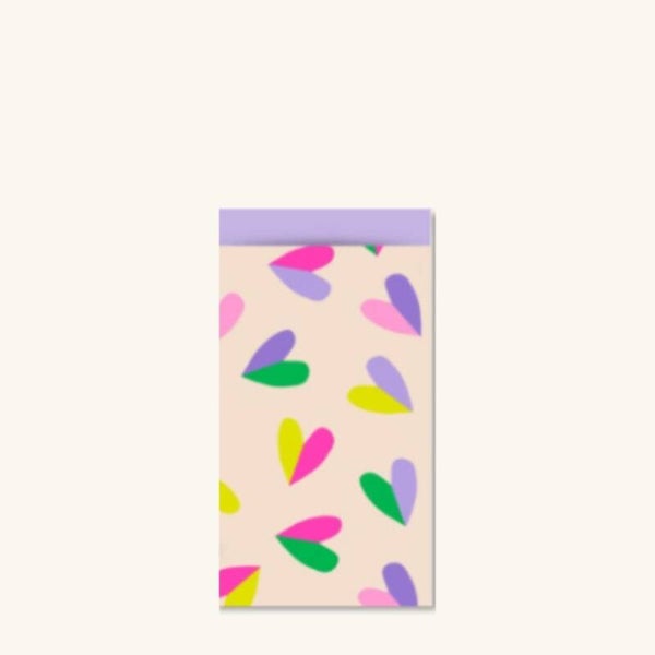 Cadeauzakjes - Hartjes beige maat S - 5 stuks