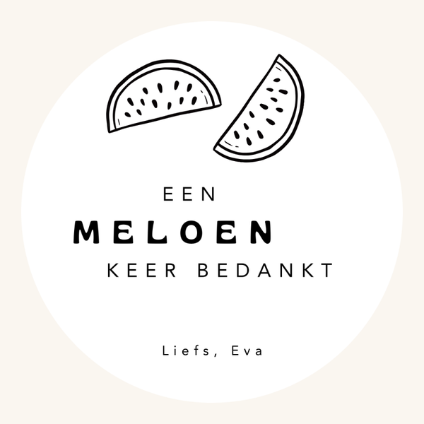 Gepersonaliseerde stickers per stuk - Meloen