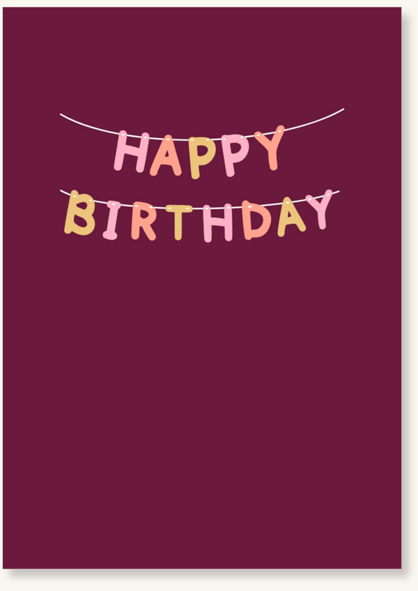 Verjaardag - Happy Birthday roze slinger