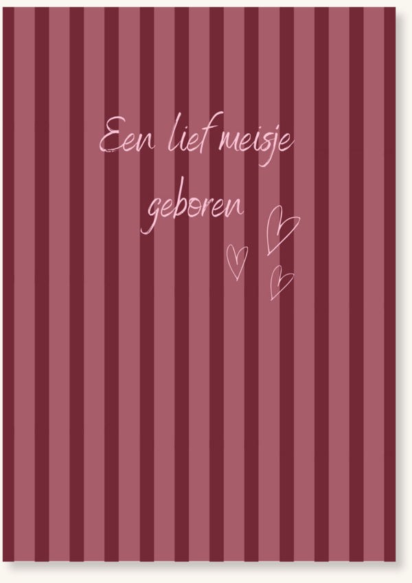 Geboorte - Meisje gestreept donkerrode