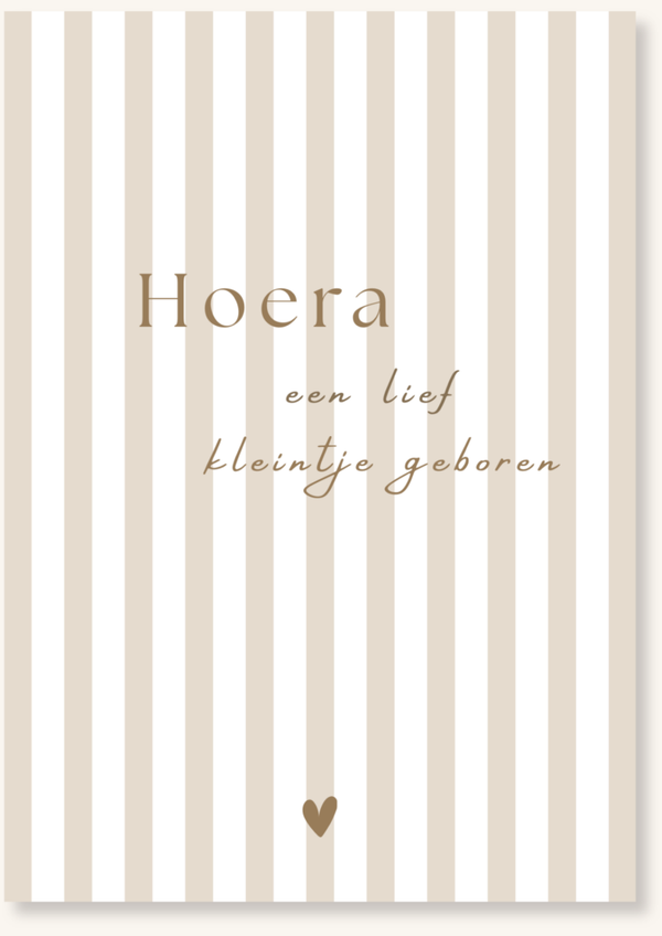 Geboorte - Lief kleintje beige streep