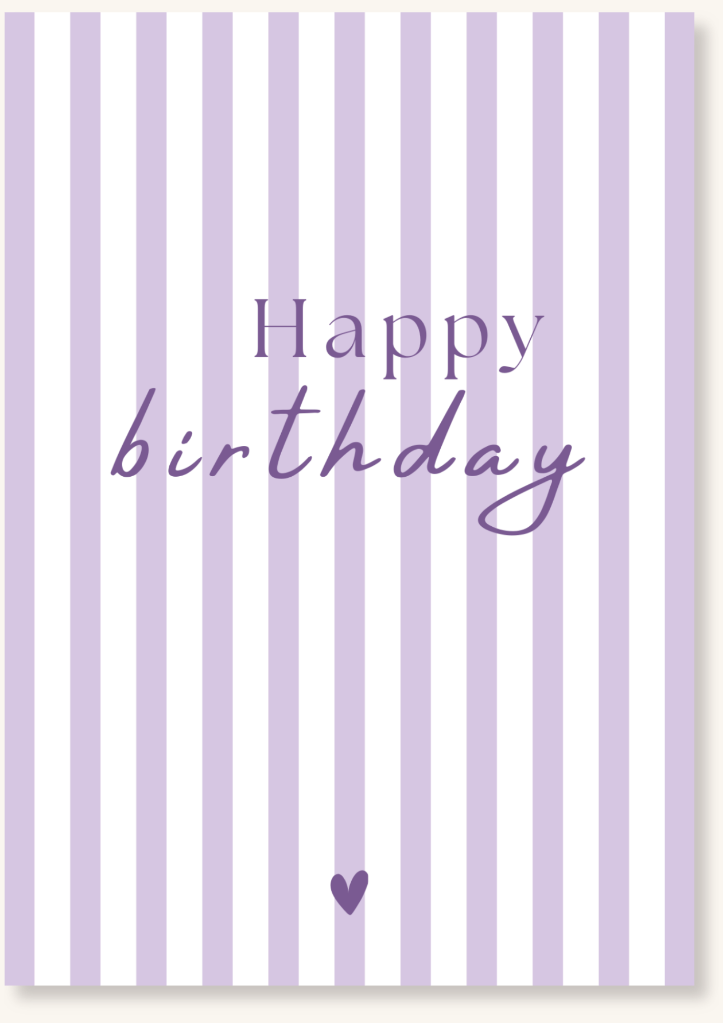 Verjaardag - Happy Birthday strepen lila