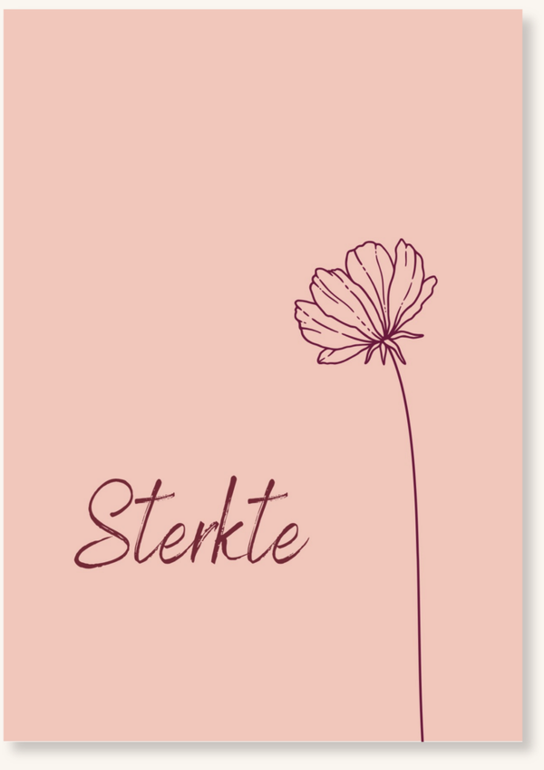 Sterkte - Roze bloem