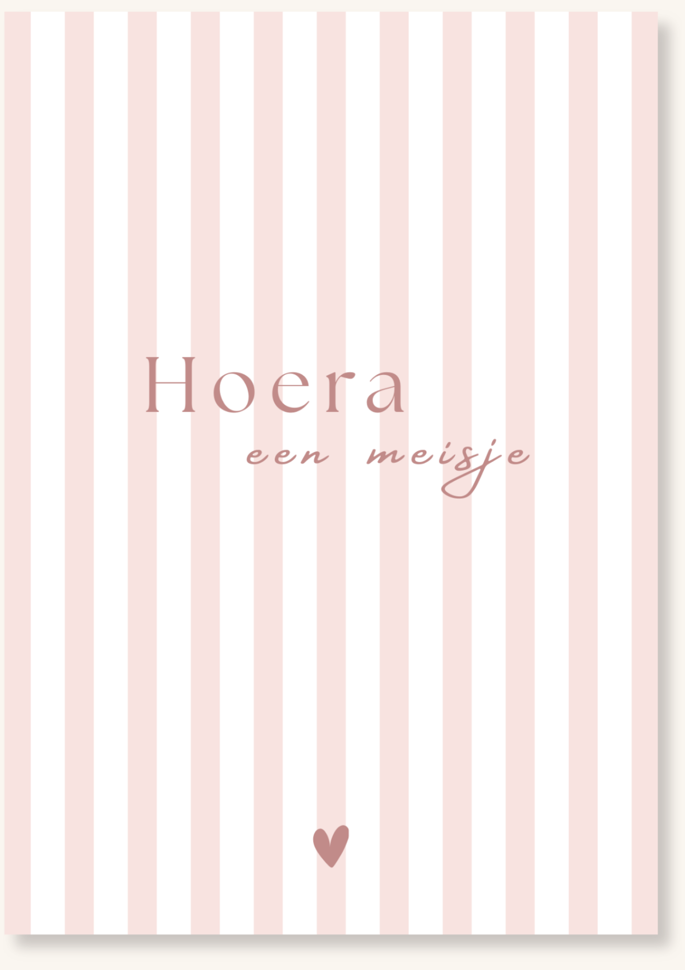 Geboorte - Hoera een meisje roze strepen