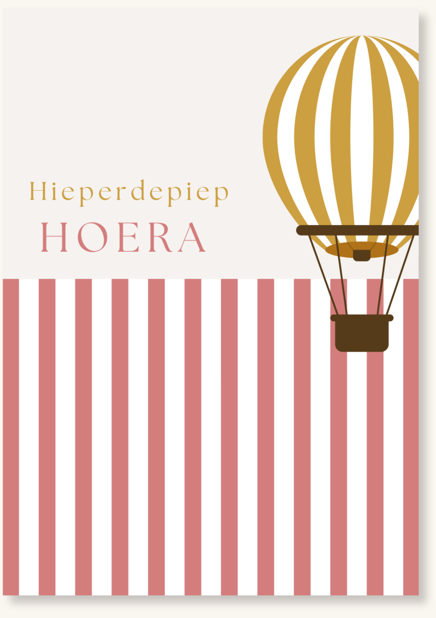 Verjaardag - Hieperdepiep hoera luchtballon roze
