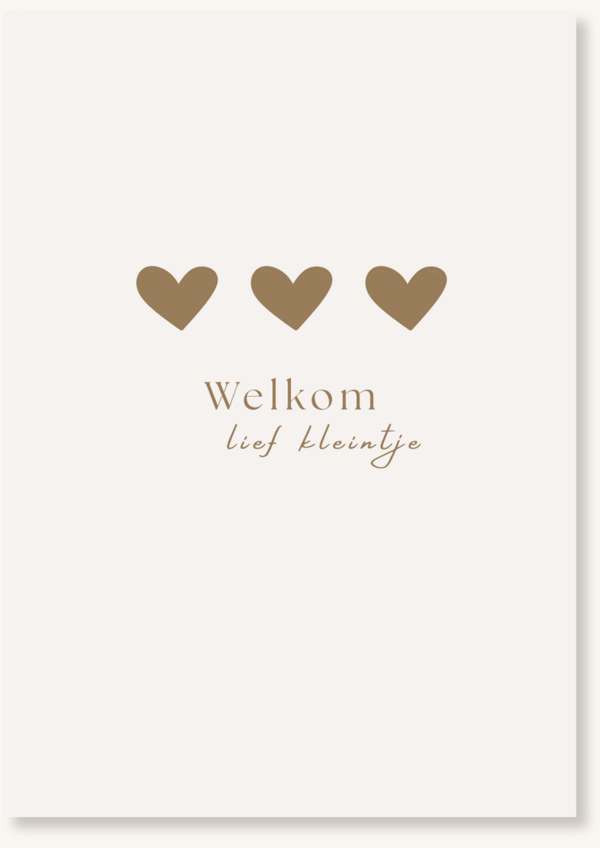 Geboorte - Drie hartjes bruin