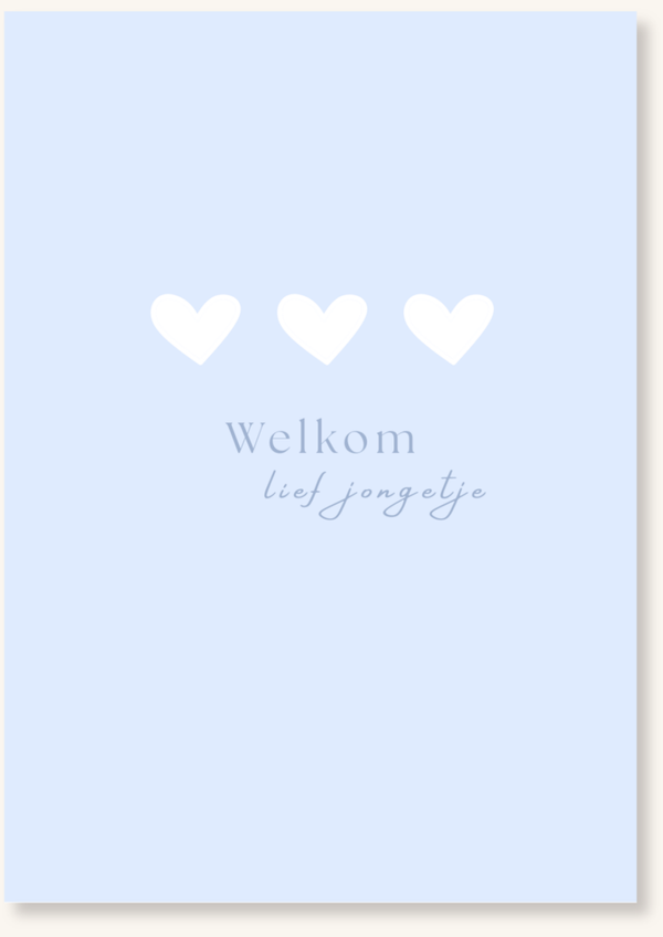 Geboorte - Drie hartjes blauw