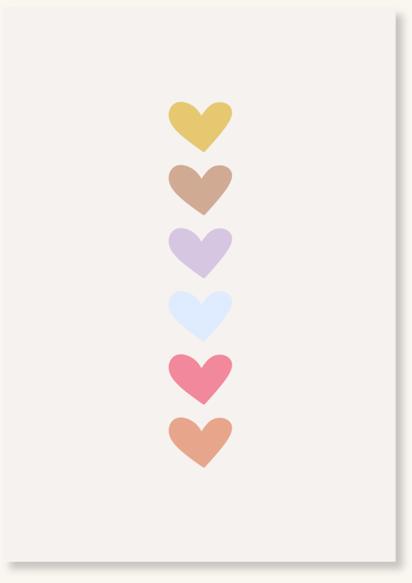 Blanco - Kleine gekleurde hartjes