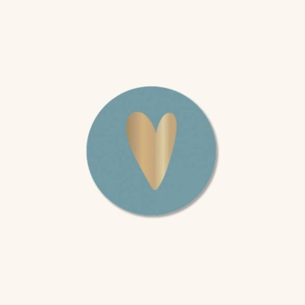 Stickers - Hartje zeeblauw 5 stuks