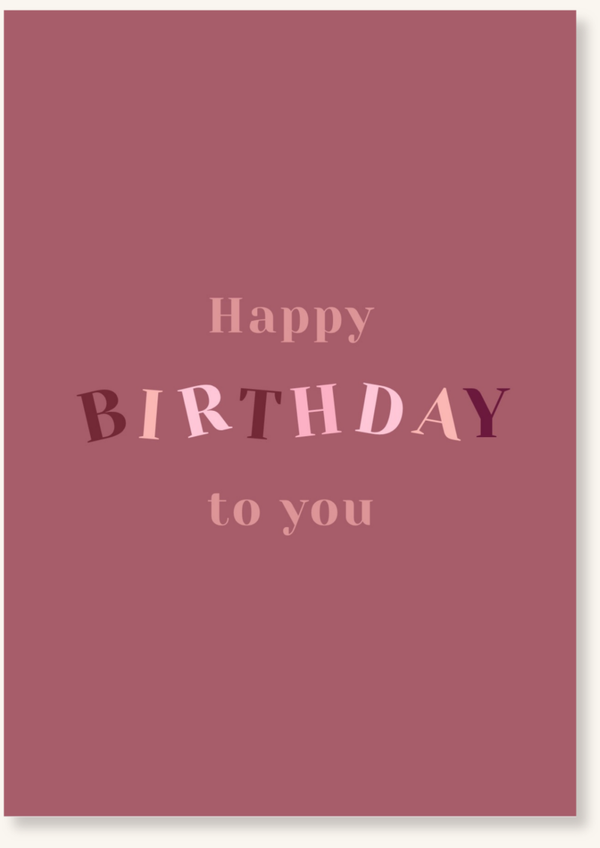 Verjaardag - Happy B, to you roze