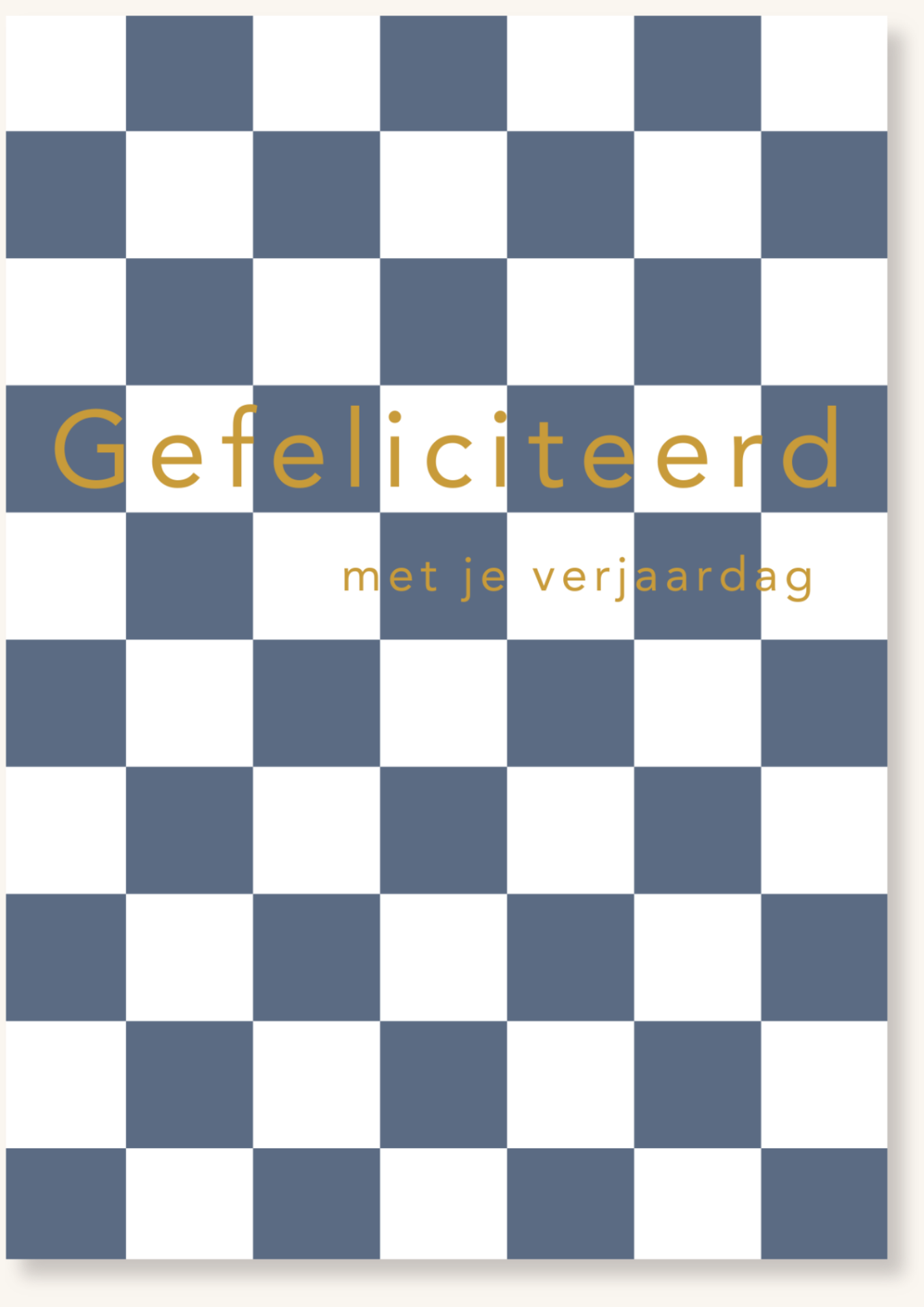 Verjaardag - Gefeliciteerd blauw ruitje