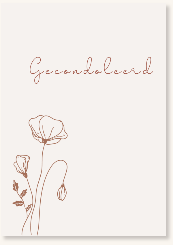 Gecondoleerd - Bloem bruin