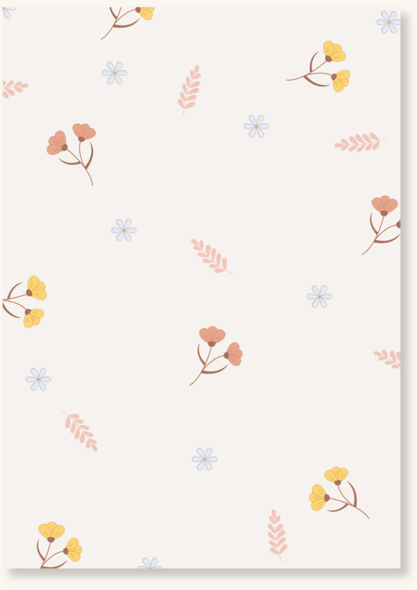 Blanco - Bloemetjes en takjes gekleurd