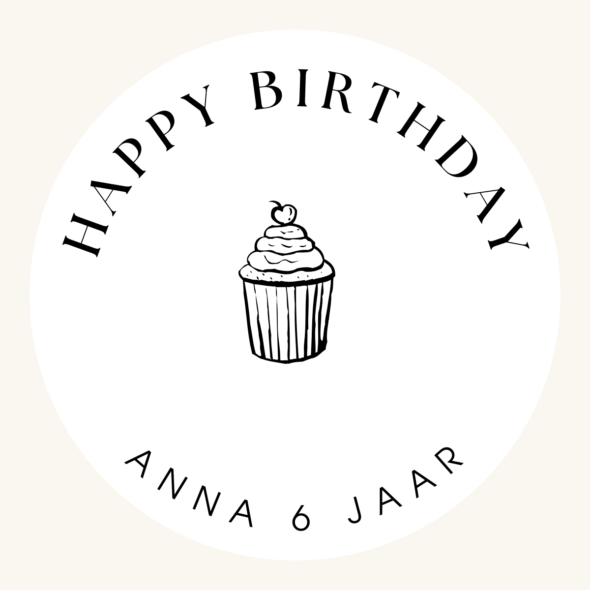 Gepersonaliseerde stickers per stuk - Cupcake