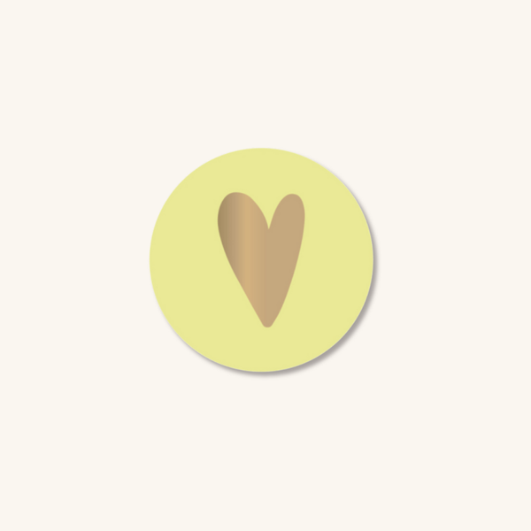 Stickers - Hartje geel 5 stuks