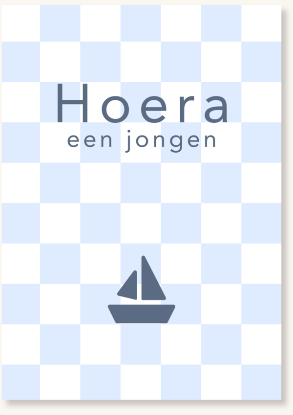 Geboorte - Blauw ruitje