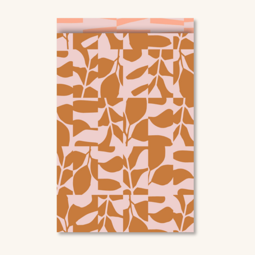 Cadeauzakjes - Botanisch/roest maat L - 5 stuks