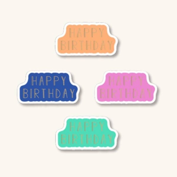 Stickers - Happy Birthday lente 4 stuks