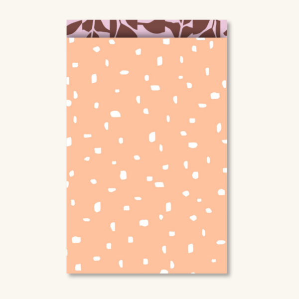 Cadeauzakjes - Oranje dots maat L - 5 stuks