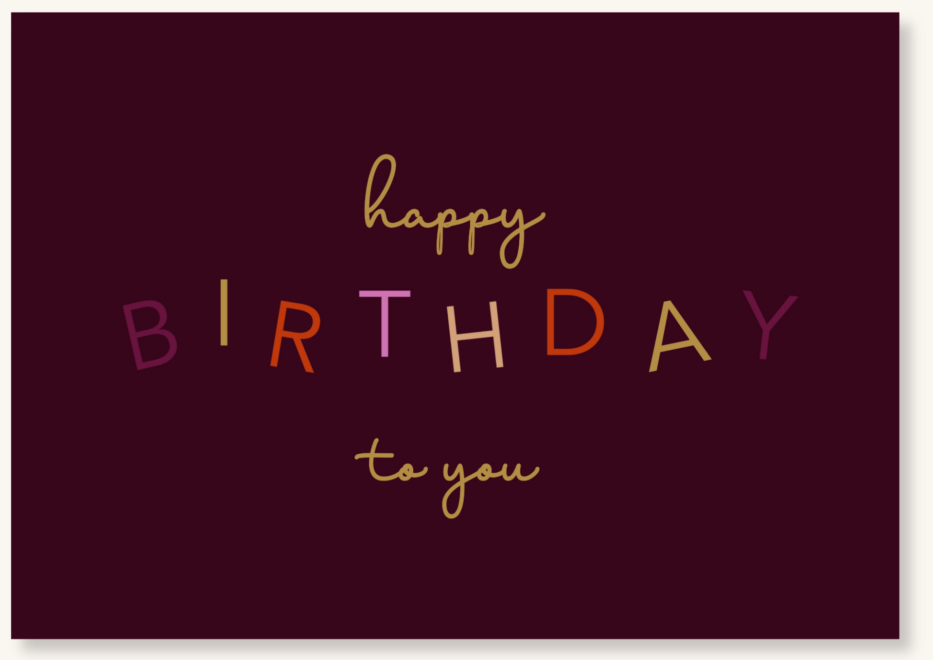 Verjaardag - Happy Birthday aubergine