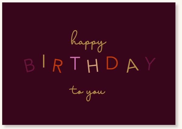 Verjaardag - Happy Birthday aubergine