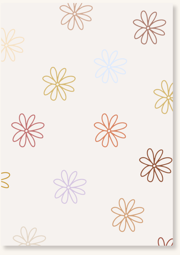 Blanco - Gekleurde open bloemen