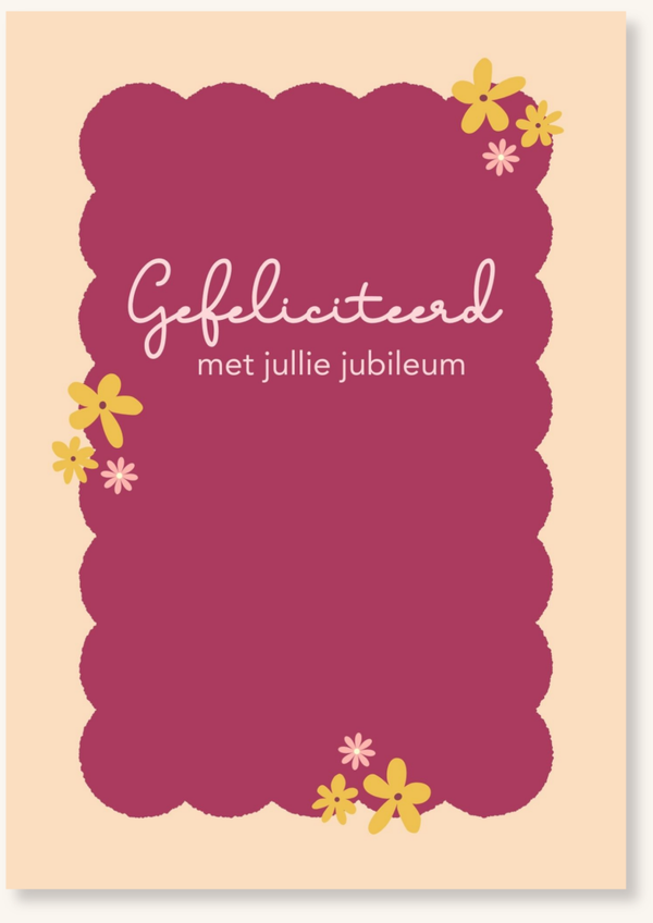 Jubileum - Gefeliciteerd met jullie jubileum roze met bloemen