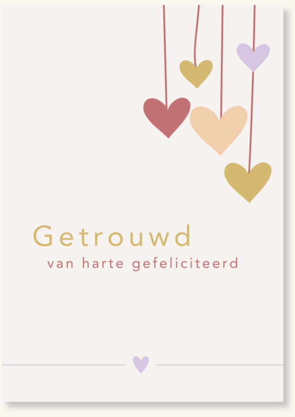 Huwelijk - Getrouwd gekleurde hartjes
