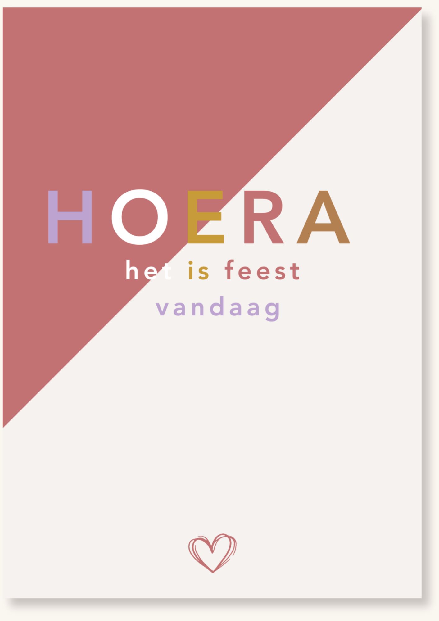 Verjaardag - Hoera roze gekleurd