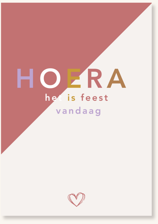 Verjaardag - Hoera roze gekleurd