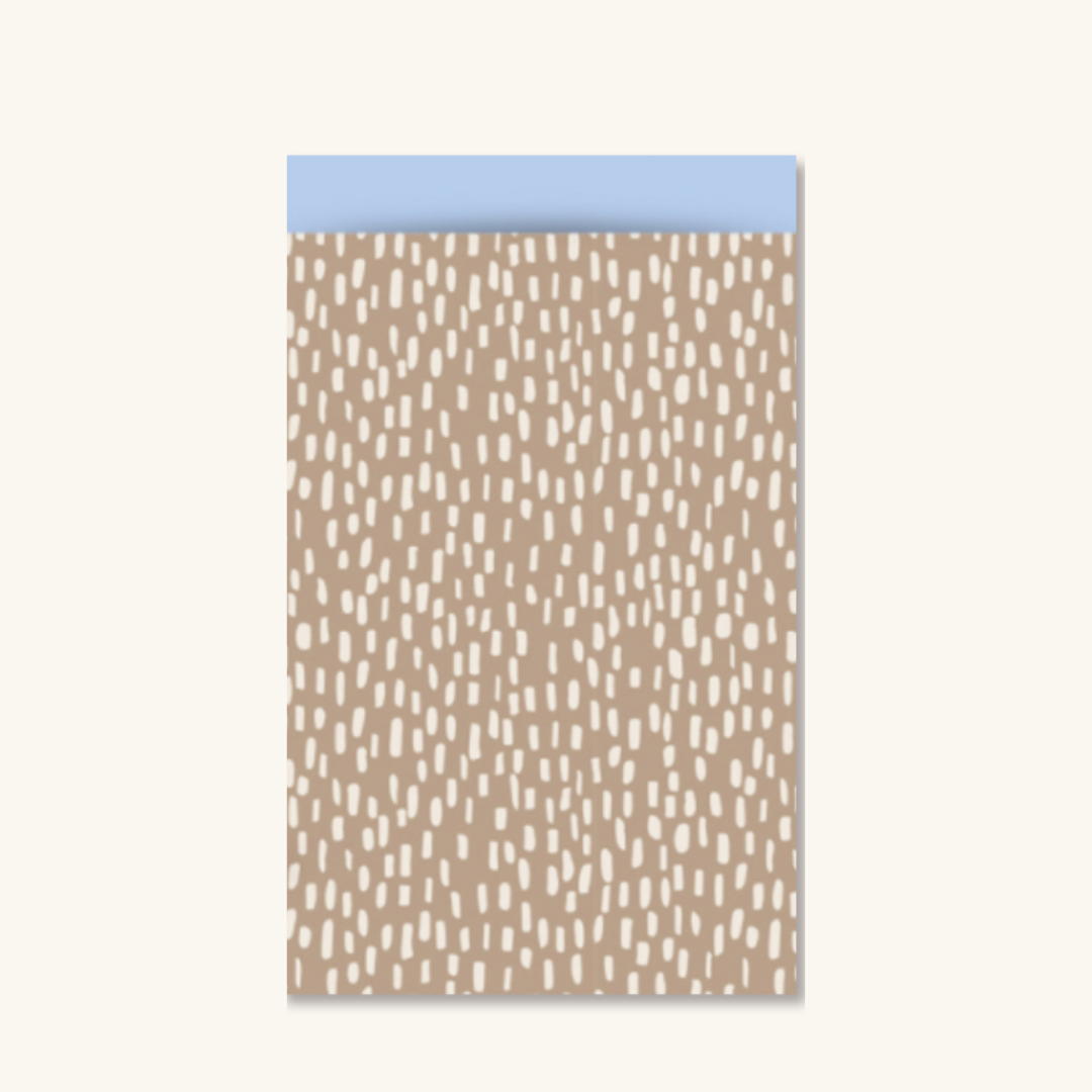 Cadeauzakjes - Beige met witte dots blauw maat M - 5 stuks