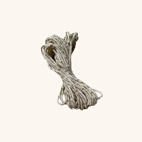 Touw - Beige met goud draadje 4 meter