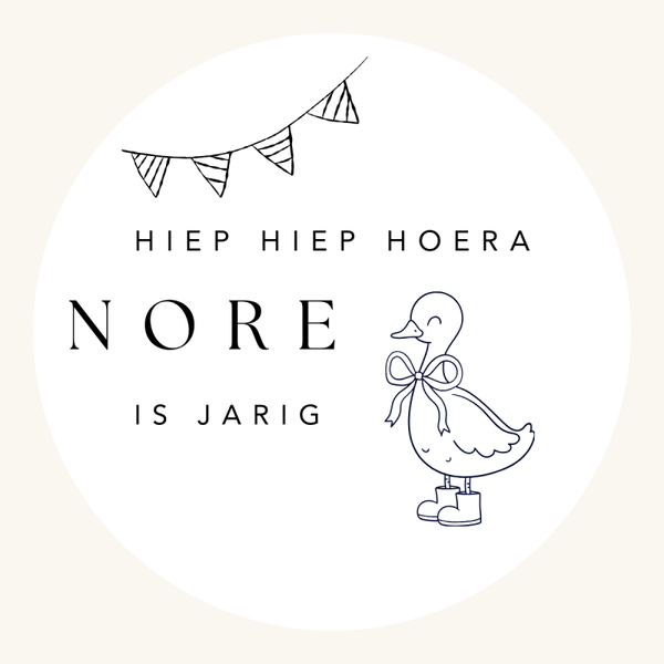 Gepersonaliseerde stickers per stuk - Eendje