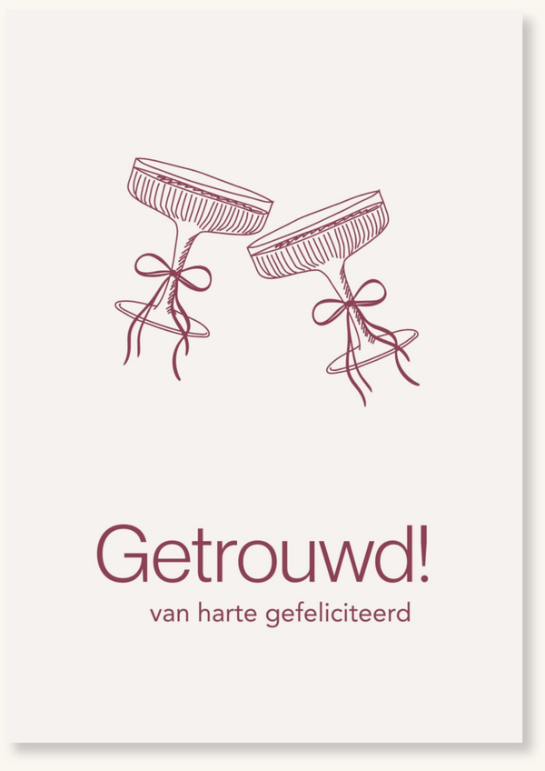 Huwelijk - Getrouwd champagne glazen