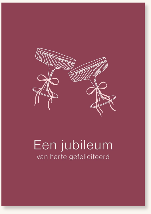 Jubileum - Een jubileum champagne glazen