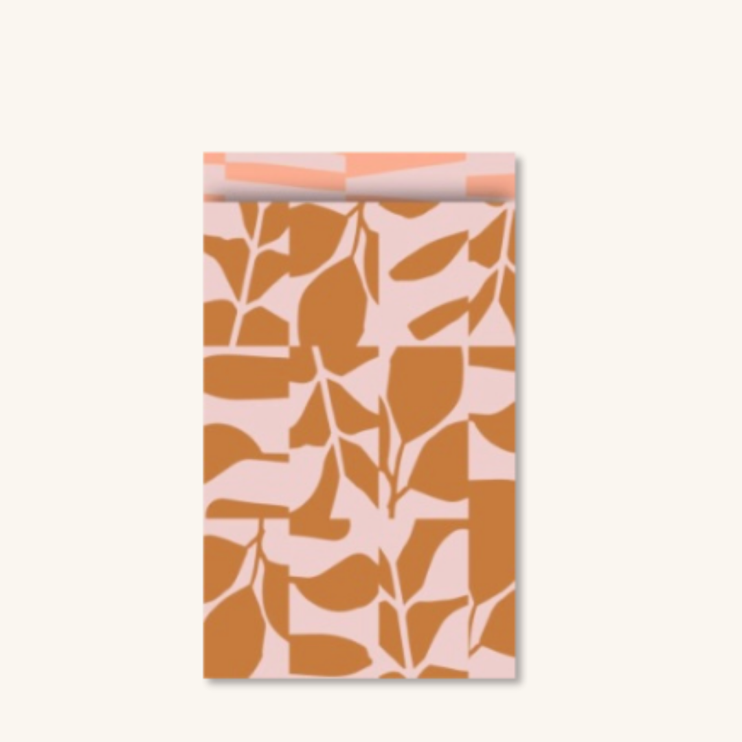 Cadeauzakjes - Botanisch perzik/roest maat M - 5 stuks