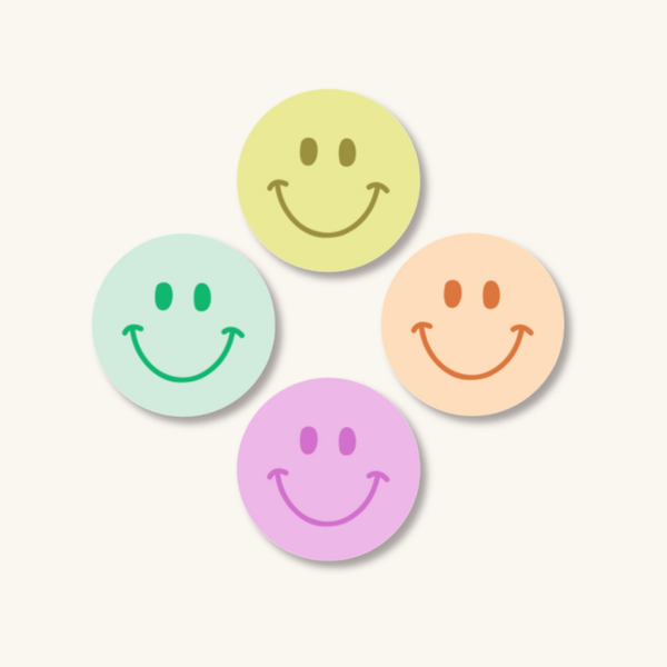 Sticker - Smiley's pastel - 4 stuks
