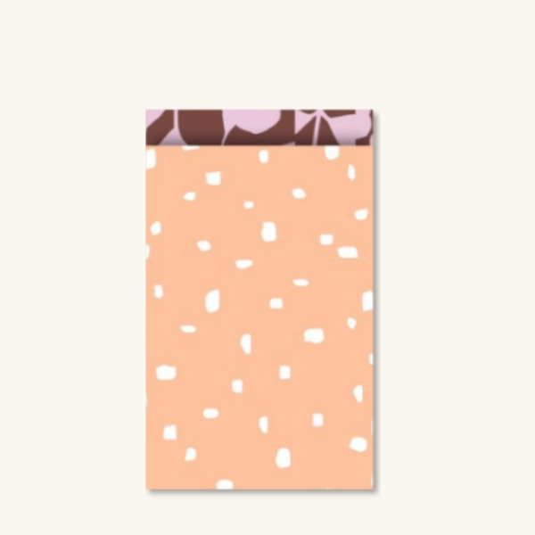 Cadeauzakjes - Perzik dots maat M - 5 stuks